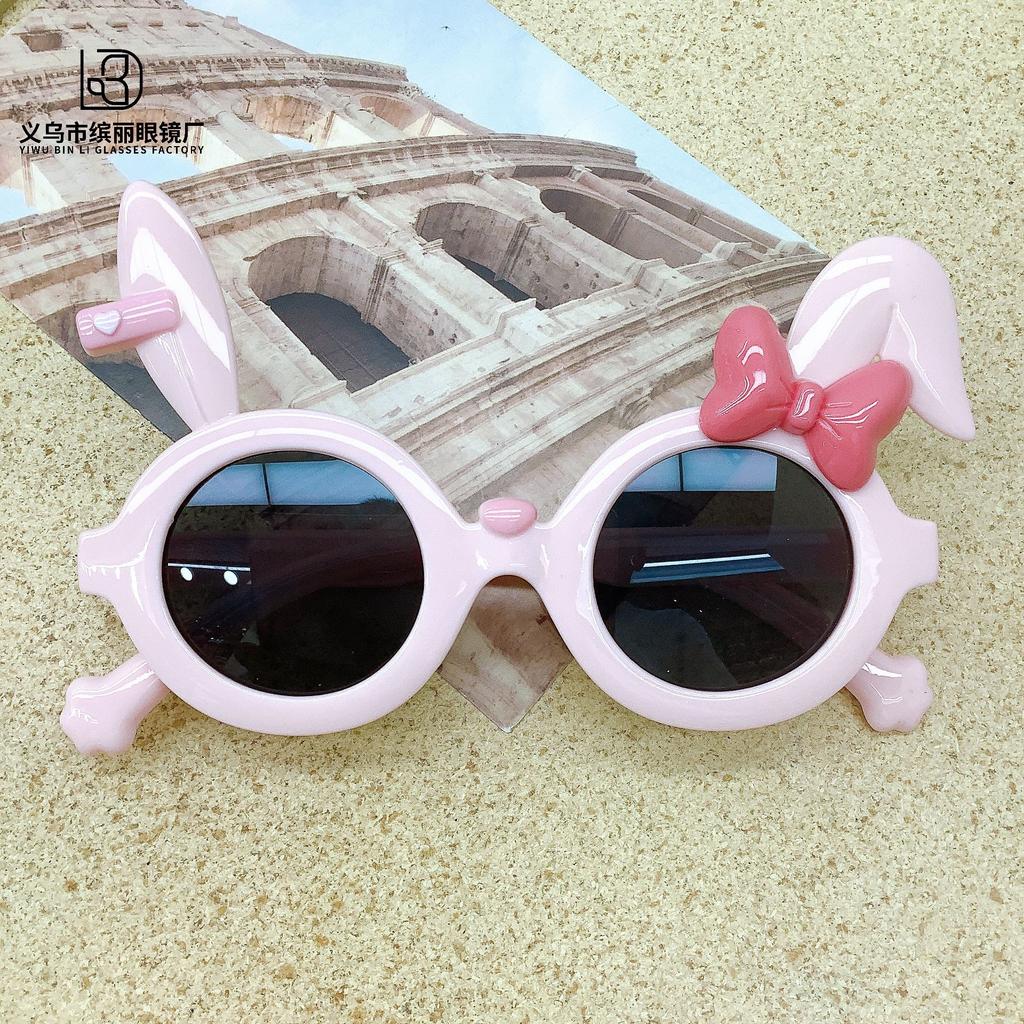 Ретро детские очки для мальчиков и девочек милый кролик солнцезащитные очки солнцезащитные очки детские мультфильм вогнутые солнцезащитные очки Tide