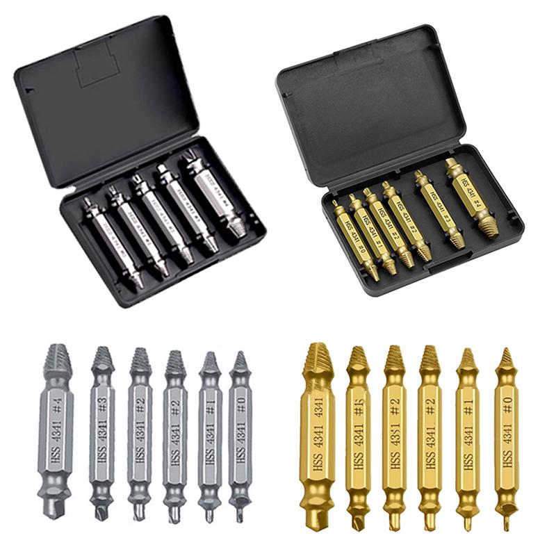 5/6pcs Screw Remover Set High Hardness High Carbon Steel Drill Set Screwdriver Broken Bolt Extractor Bolt Stud Tool