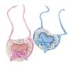 Cute Dog Lace Bandana Heart Design Puppy Cat Bib Scarf with Bow Knitted Saliva Towel for Small Medium Dogs Cats