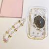 Colorful Floral Bead Phone Lanyard Pearls Wristlet Charm Strap Flower Phone Charm Strap Portable Chain for Smartphones