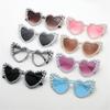 Trending Eyewear Bling Pearls Sun Glasses Heart Sunglasses Shades Party Glasses