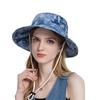 Женская летняя солнцезащитная шляпа с завязками, рыбацкая шляпа с большими полями для женщин, уличная дорожная шляпа, шляпа-ведро для альпинизма