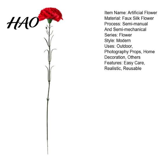 Lifelike Simulated Flowers 1/10Pcs Artificial Red Carnation Realistic Fake Silk Flower Wedding Indoor Bendable Office Table Centerpiece Faux