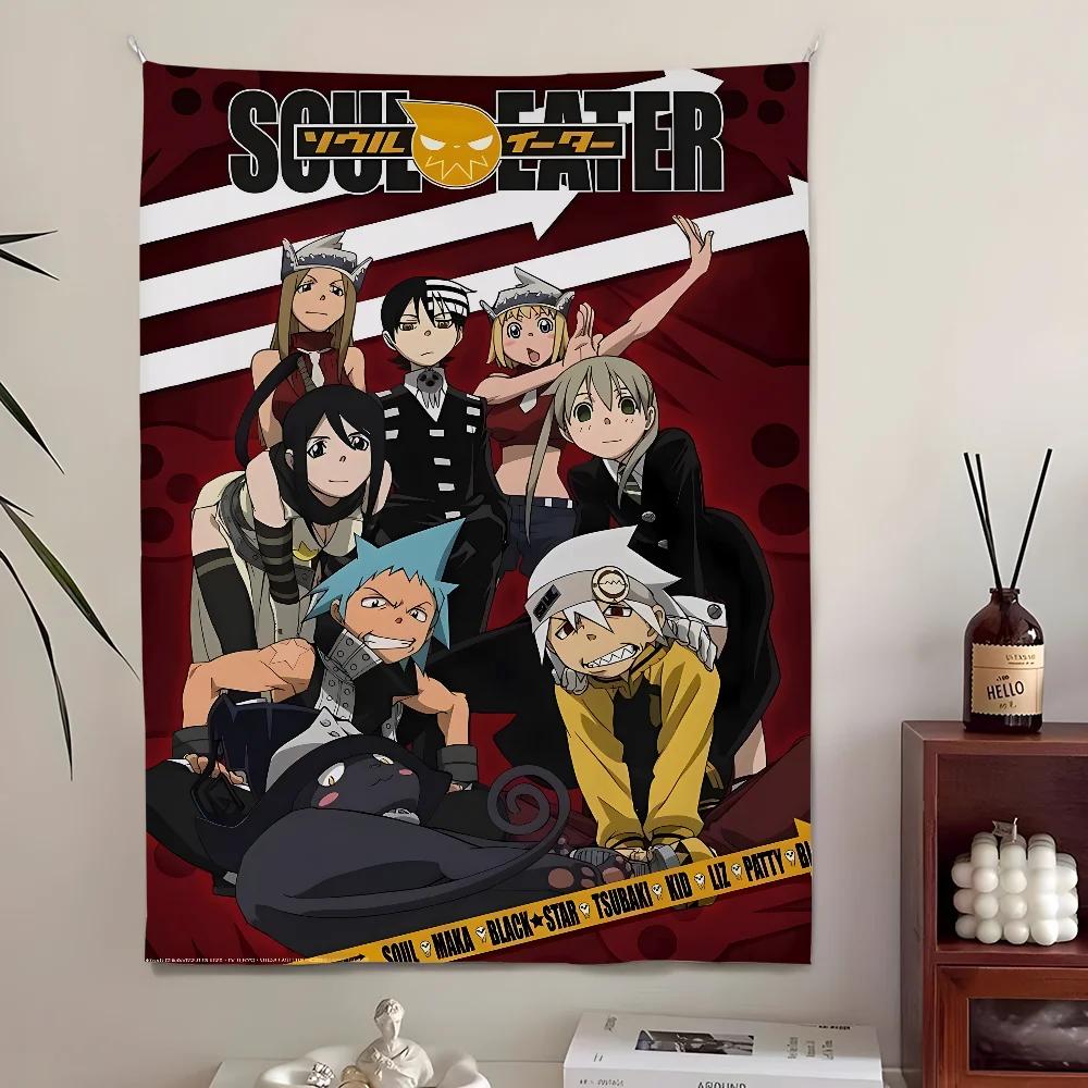 Постер-гобелен из аниме Soul Eater Японский дизайн манги Идеально подходит для комнаты фаната или студии Декоративное большое настенное произведение искусства