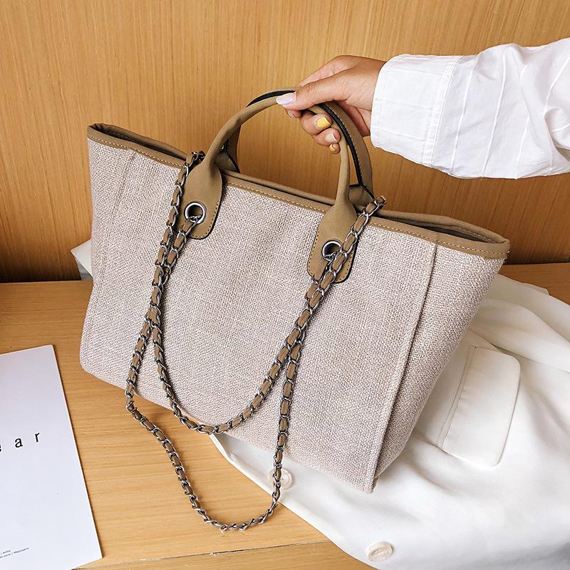 European and American Bucket Bag Women's Large-capacity Hand-held One-shoulder Diagonal Chain Tote Bag