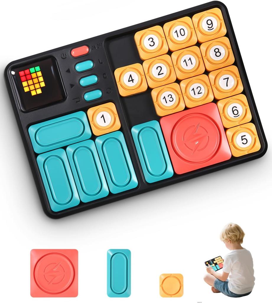 Super Slide Puzzle Handheld Thinking Game, Magnetic Logic Training Slide Puzzle, Travel Fidget Toy Development for All