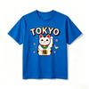 Oversize Unisex Tshirt Vintage Tokyo Unisexeki Neko Print Soft Cotton Short Sleeve Daily Wear Casual Male Tees