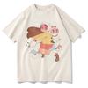 Cute Bee and Puppycat T Shirt Unisex Harajuku Aesthetic Kawaii Tshirt Unisex Anime Cartoon Funny Graphic Oversize Sand Cotton Tees Unisex