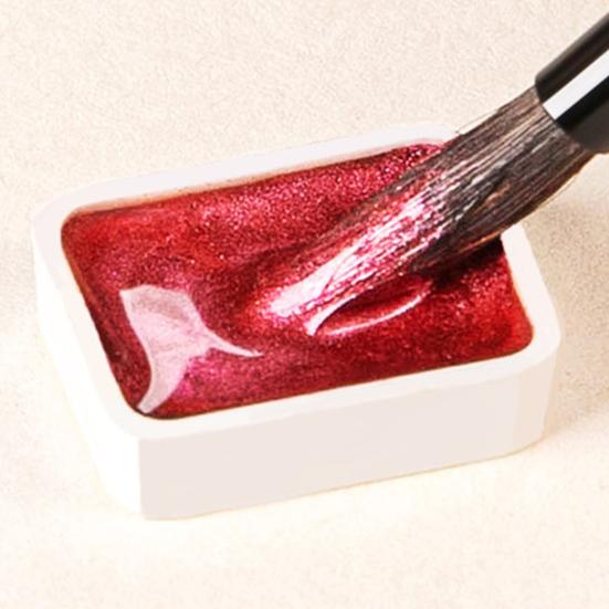 1 Box 1ML Watercolor Paint Metallic Glitter Watercolor Pigment Portable Vibrant Solid Paint Box for Artists