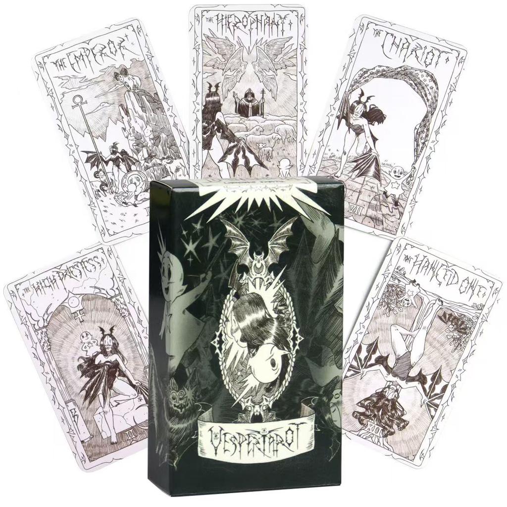 Колода Таро «Веспер» 10,3*6 см : Потрясающее черно-белое искусство с оригинальным карандашным рисунком, 78 шт. карточек