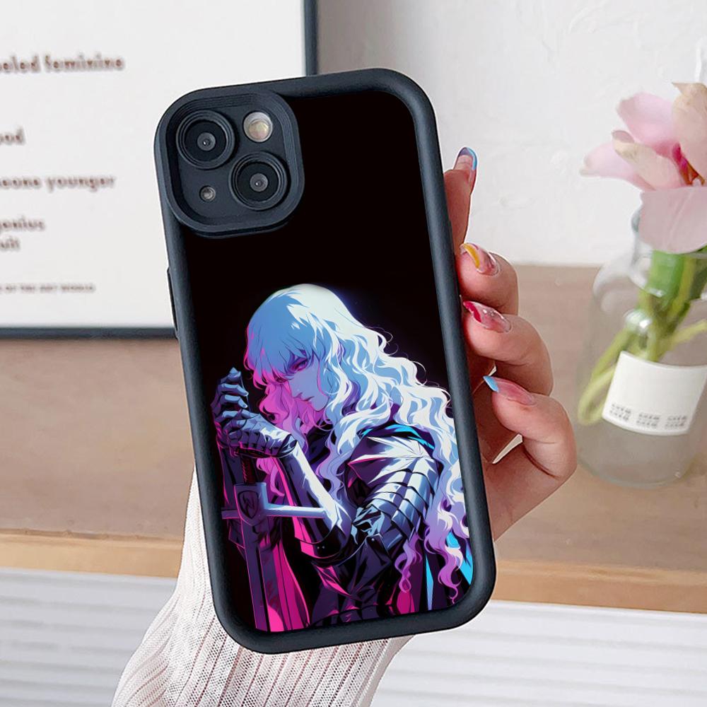 Чехол для телефона с аниме Гриффитом для iPhone 17 16 15 14 13 12 11 Air Pro Max Plus Черный Мягкий ТПУ Ударопрочный Чехол