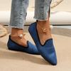 Large Size Soft-soled Pointy Fashion Casual Shoes Women  Autumn and Winter New-style Slip-on Comfortable Single Shoes 35-43