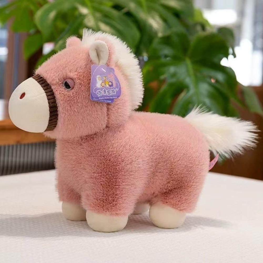 Simulation Design Horse Doll Soft Fluffy Pony Figure New Stuffed Animal  Mascot Doll