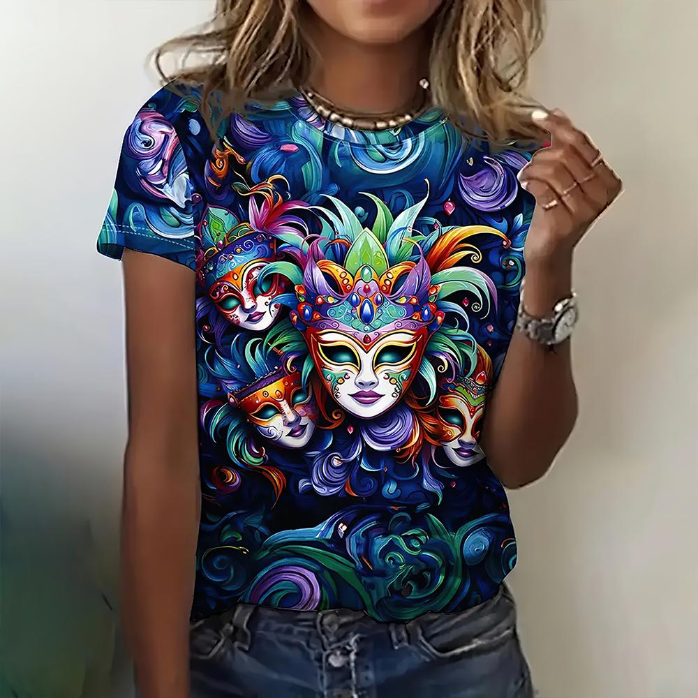 Women Party 3d Carnival Printed Top For Woman Gothic Graphic Clothes Winter Holiday Summer Casual