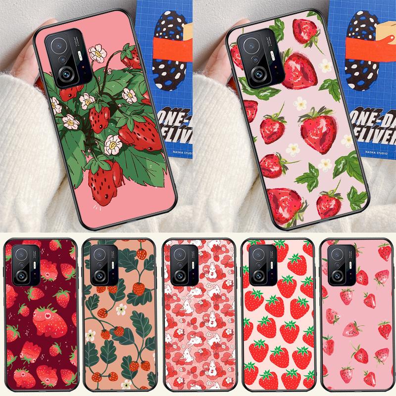 Милый клубничный чехол для Xiaomi 11T 12T 13T 14T Pro 13 14 15 Ultra POCO X7 Pro X3 X5 X6 M6 F5 F6 Pro