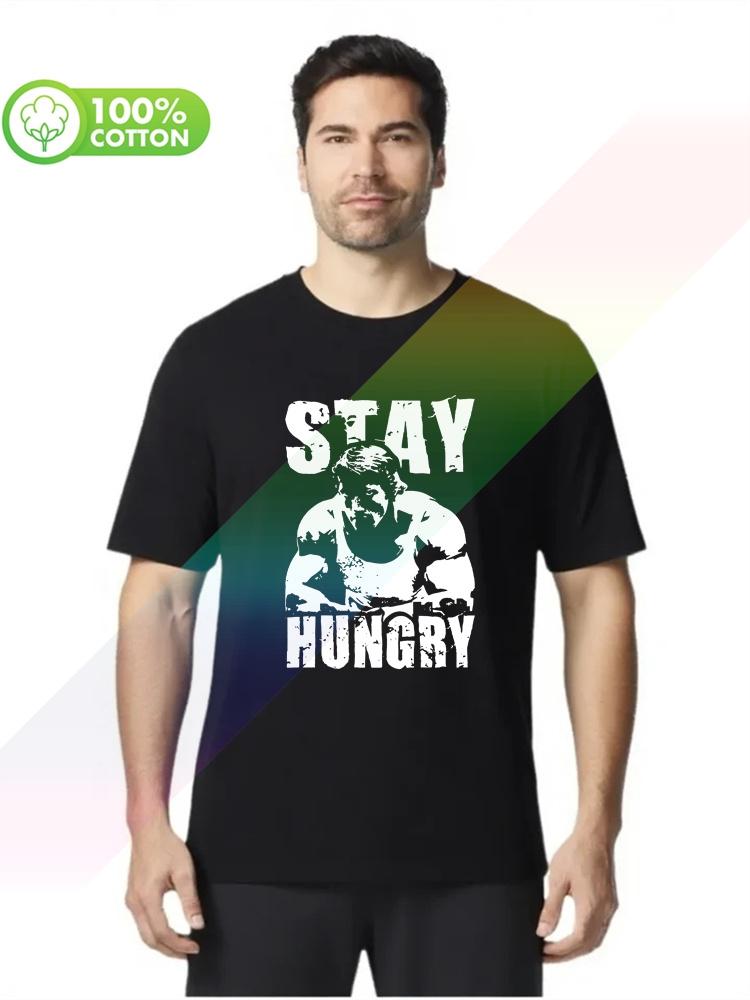 100 cotton round neck heavy weight Unisexs Tshirt Arnold Schwarzenegger Conquer Gym Retro Fitness Healthy Lift S3XL Tops Tees