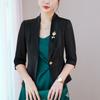 Women's Summer Korean New Chiffon Small Suit Coat Fashion Candy Button Panel Lightweight Breathable Versatile 3/4 Sleeve Coat