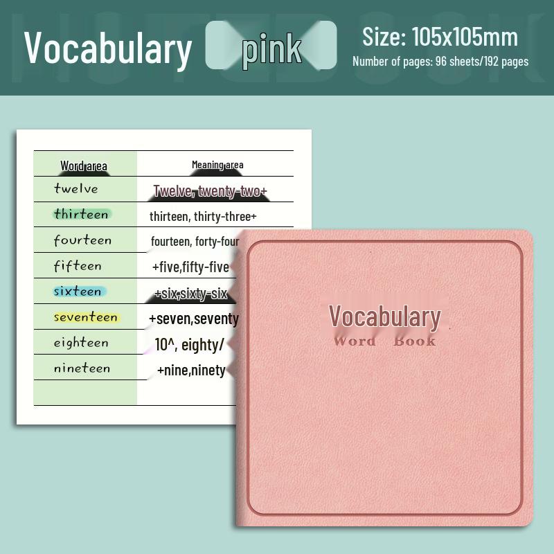 High-Value Portable English Memory Notebook - Square, Pocket-Sized Word Record Book