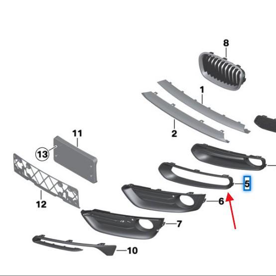 BMW 1 Series F21 Front Fog Light Frame Trim (51117310829/30)