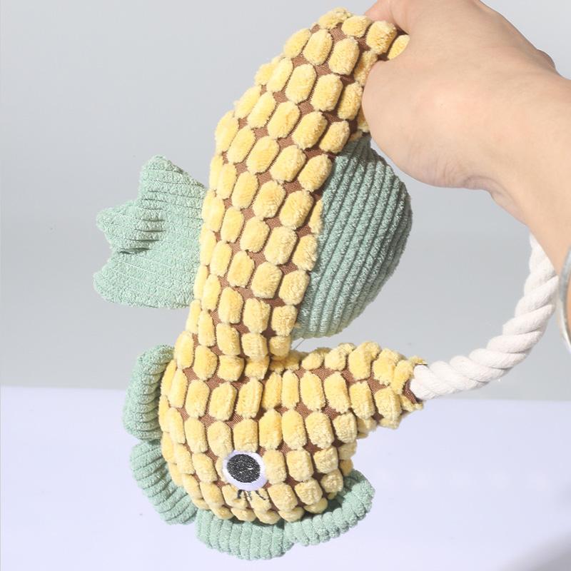 Pet Dog Plush Toy Interactive Dog Squeak Toys Bite Resistant Puppy Grinding Teeth Toy Funny Pet Seahorse Toy Dog Accessories