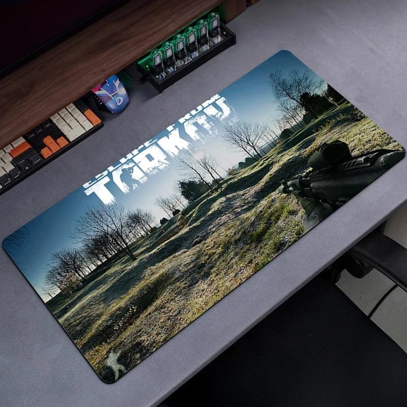 Игровой коврик для мыши Escape From Tarkov со сшитыми краями, для офисного компьютерного стола, клавиатуры, ноутбука и домашнего стола, нескользящая резиновая основа