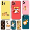 Роскошный чехол для телефона с милой собакой корги для iPhone 5S 2020se 6 6s 7 8 plus x 10 XR XS 11 12 13 mini pro MAX, черная задняя крышка из ТПУ