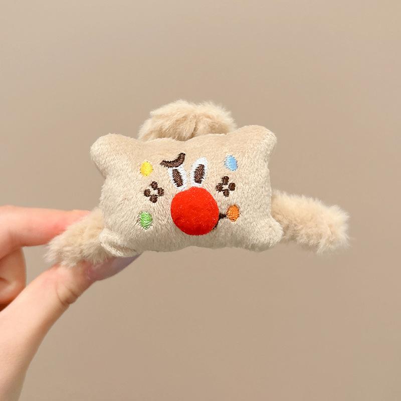 Мультяшный плюшевый зажим-краб для волос женский большой зажим с высоким уровнем чувства заколка для волос осень и зима зажим-акула для волос на затылок милый головной убор