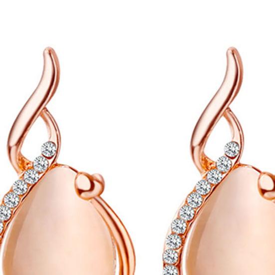 2 шт./компл. блестящее благородное ожерелье, комплект серег, сплав, капля воды, искусственный опал, кулон, ожерелье, серьги, ювелирные аксессуары