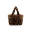 Plush bag autumn and winter leopard print fashion wool bag autumn and winter versatile women's bag foreign style niche design handbag