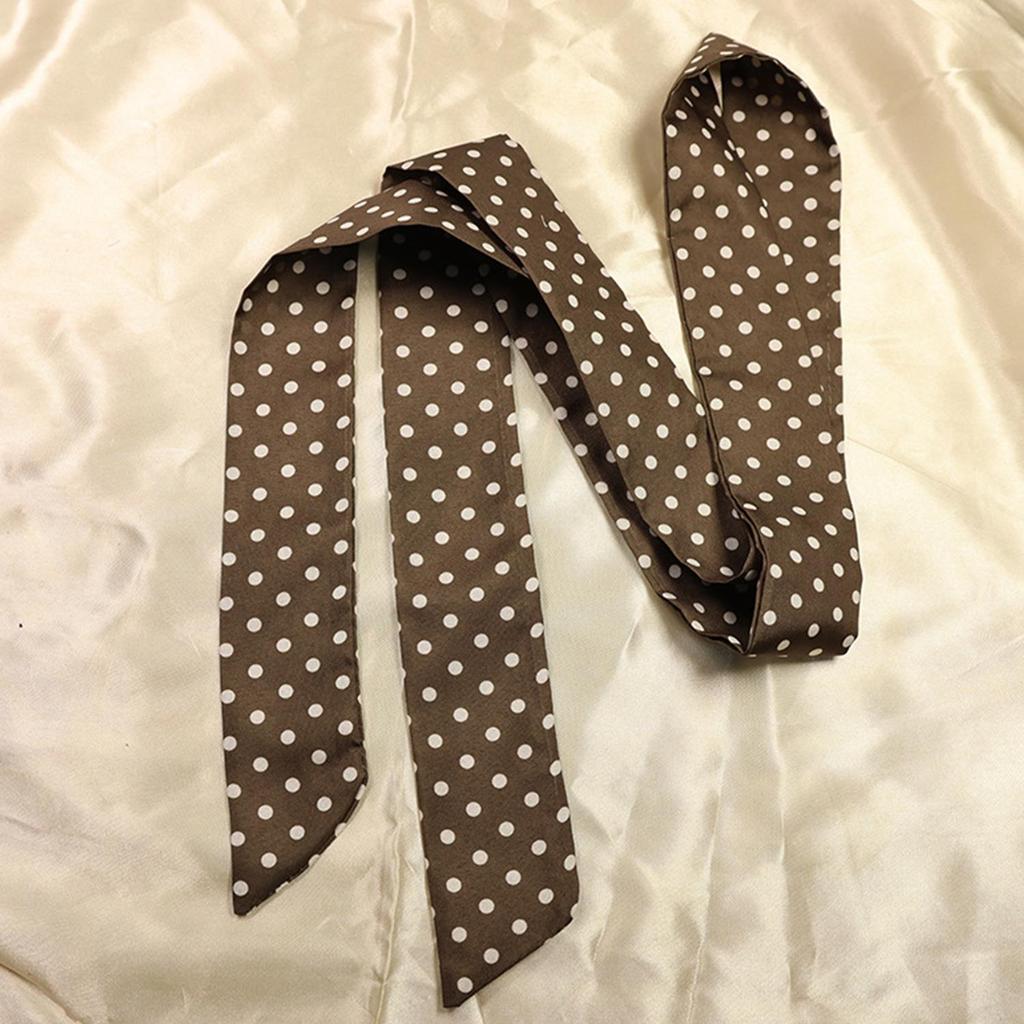 Fashion Dot Ribbon Silk Scarf Women Thin Neck Scarves Lady Small Shawls Bandana Narrow Female Neckerchief Dress Accessories