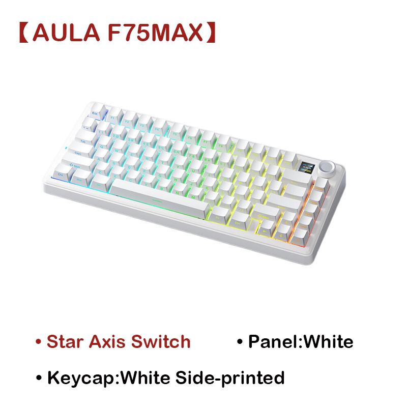 AULA F75MAX Wireless Mechanical Keyboard 3-Mode Wired 2.4G Bluetooth Gasket Structure, Hot-Swappable, 75 Keys RGB Backlit