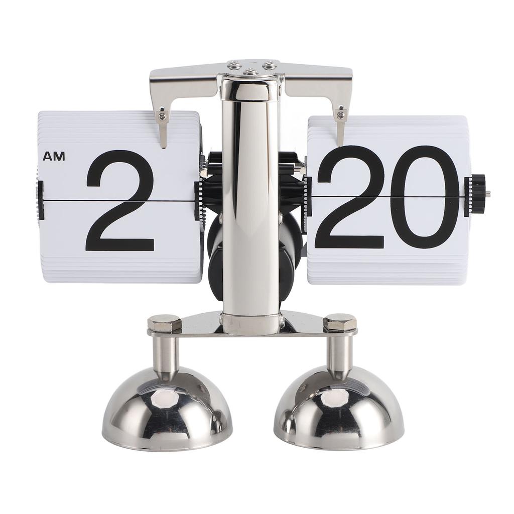 Retro Digital Flip Down Clock Flip Desk Clock Mechanical Battery Powered Home Office Decor 2 Legs 12 Hour