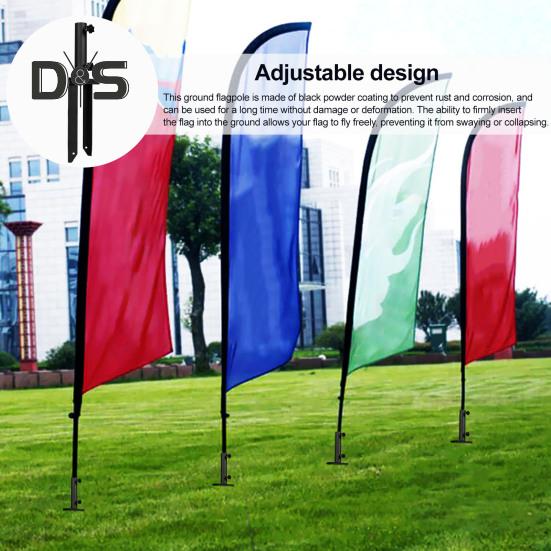 Сверхпрочный держатель для флагштока, металлический штырь для флага, наземный, регулируемое основание для флага, универсальные осветительные колышки, стойка для улицы, устойчивая к ржавчине