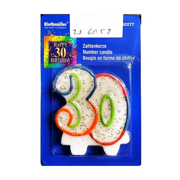 Свеча Riethmuller Glitter на 30-летие