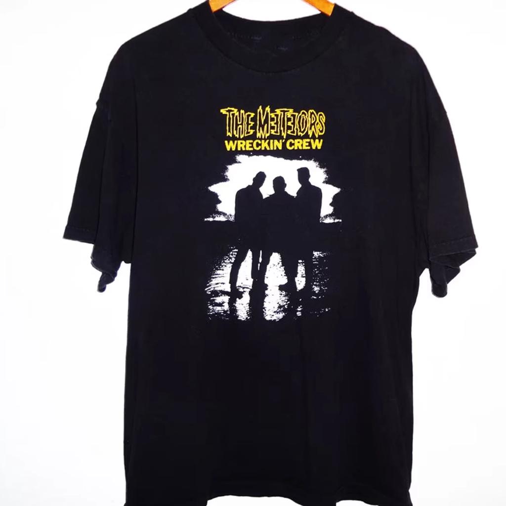 vtg The Meteors band wreckin crew T-shirt black Short sleeve S-5Xl 2F186