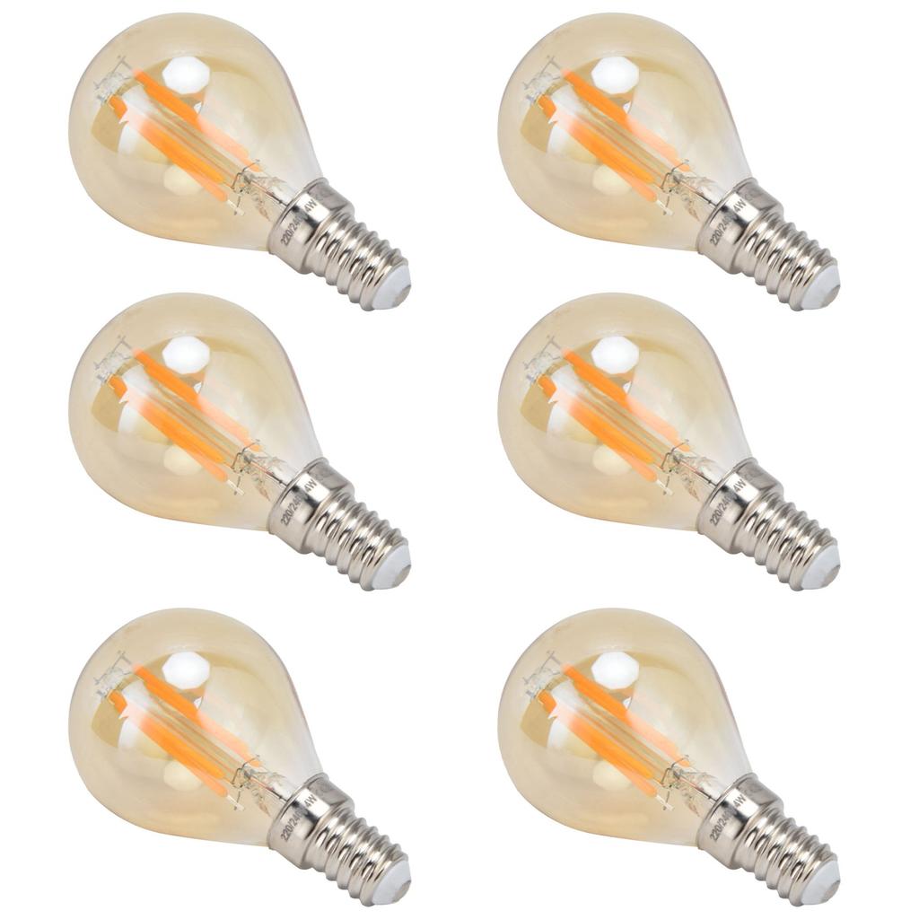 6PCS Gold G45 Vintage Bulb E14 Base Lamp for Home Light Fixtures Decorative 4W 220V Warm Light