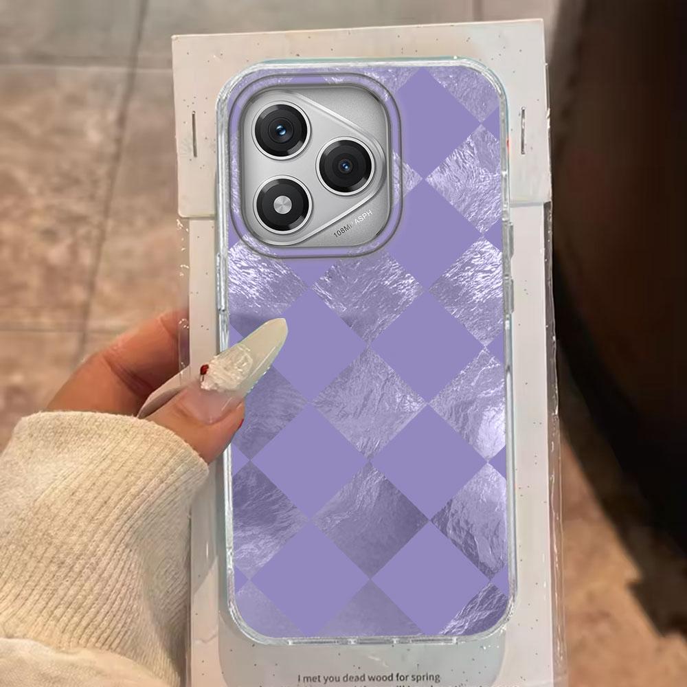 Черный клетчатый чехол-сетка для телефона Honor 400 200 90 Smart Pro Magic7 6 5 70 Lite X9a X9c X9b X8b X8a X8c X7c X7b X6c X6