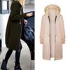 Women Warm Zipper Open Hoodies Sweatshirt Long Coat Jacket Tops Outwear