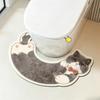 Уютный коврик для ног на унитаз с рисунком мультяшного кота, коврик для ванной, удобный впитывающий коврик, декор для дома