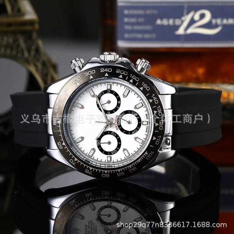 Laojia Daytona Трехглазые Шестистрелочные Кварцевые Часы с Ремешком из Нержавеющей Стали Клейкая Лента Часовые Товары