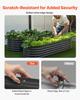 Metal Raised Garden Bed, 2.0 x 0.6 x 0.4 m Oval Outdoor Galvalume Planter Garden Box, Open Bottom Design, Large Planter Raised Bed for Growing