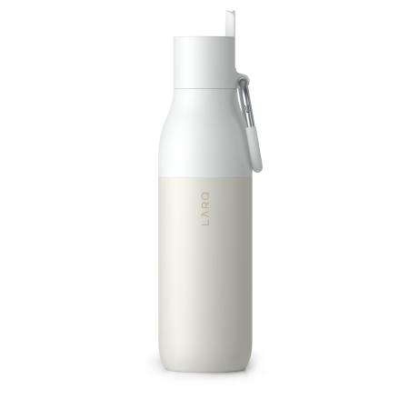 Larq Bottle Flip Top - Thermal Bottle with Straw, Retractable Spout 500ml (Granite White)