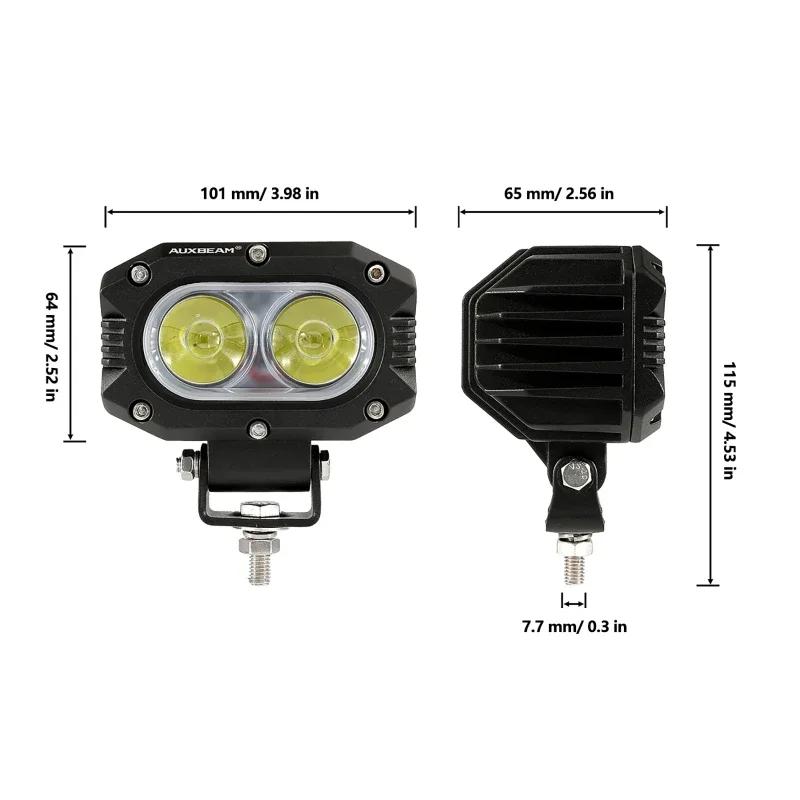 AUXBEAM 4-дюймовая квадратная светодиодная фара для бездорожья, рабочая фара с проводкой для грузовика, пикапа, внедорожника (Заливной/Точечный светильник)