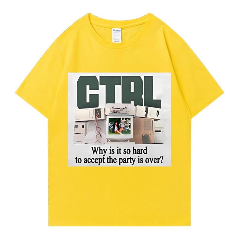 Rapper SZA Ctrl Why Is It So Hard To Accept The Party Is Over Graphic Print Tshirt Unisex WoUnisex Fashion Hip Hop Oversized Tshirt
