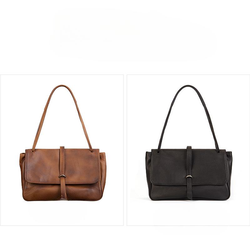 Сумка ручной работы, женская винтажная сумка-мессенджер премиум-класса, большая вместимость, сумка-тоут для поездок на работу через плечо под мышкой