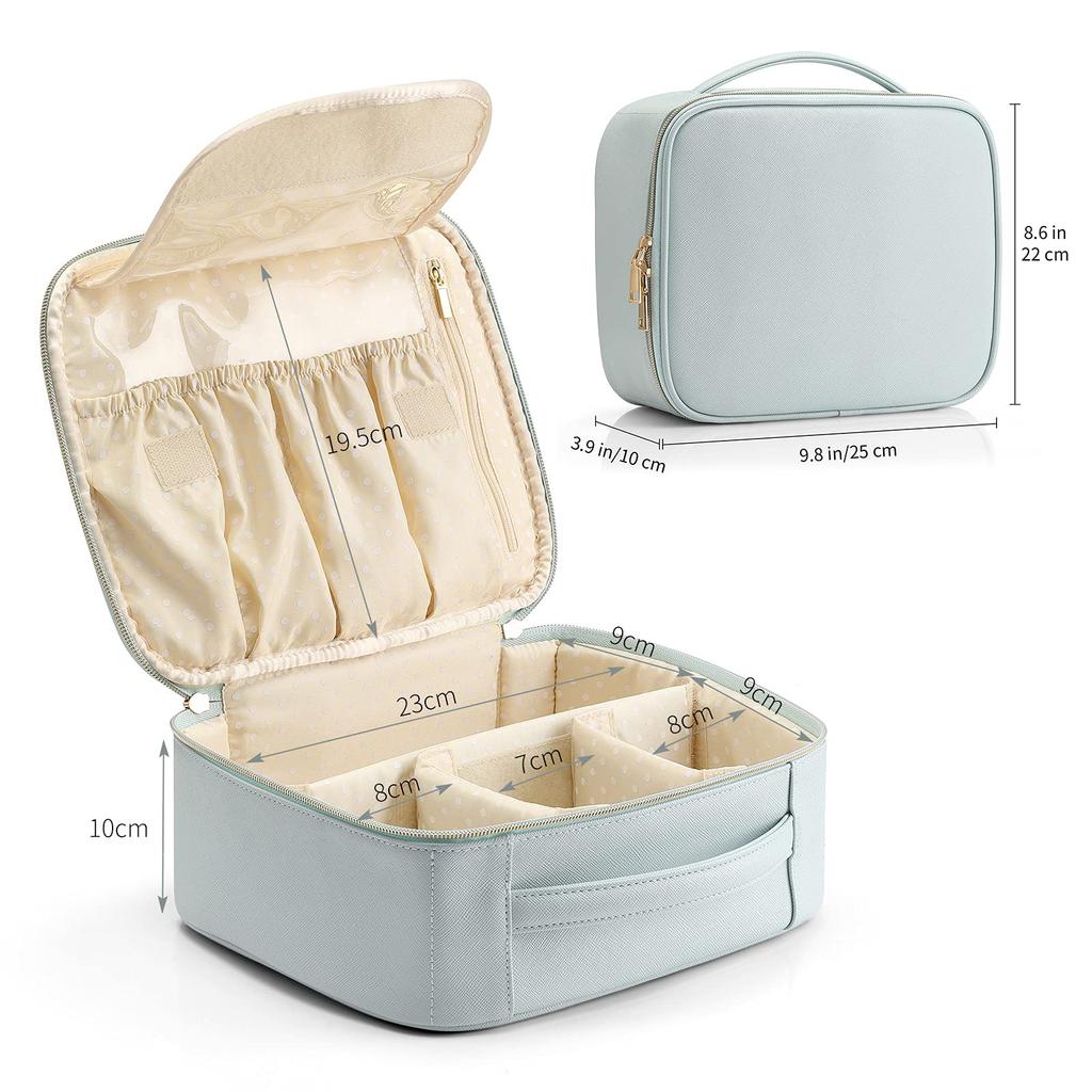 Portable Pu Cosmetic Bag, Cross Pattern, Multi-Functional Home Travel Toilet Bag, Waterproof Storage Bag.