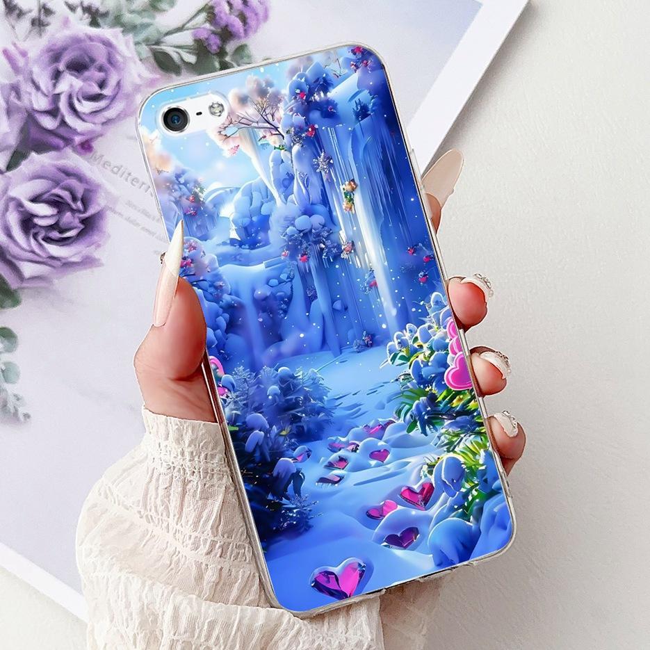 Для Apple iPhone 5 5S Чехол iPhoneSE Роскошный Чехол с Рисунком Цветов Мягкий Силиконовый Чехол для Телефона Для iPhone SE 2020 2022 iPhone5 Fundas