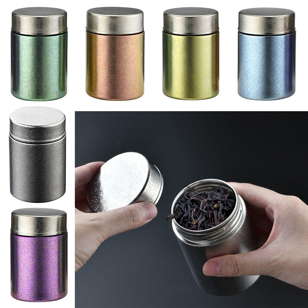 Pure Titanium Tea Tin 260ml Sealed Tea Can Portable Tea Jar  for Home&Travel