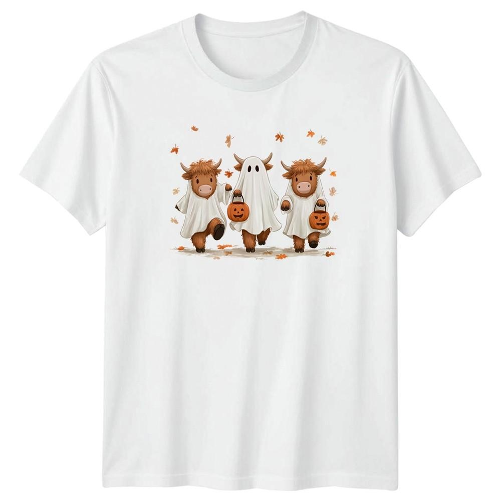 Funny Ghost Highland Cow TShirt Highland Cow Halloween Gift For Him And Her