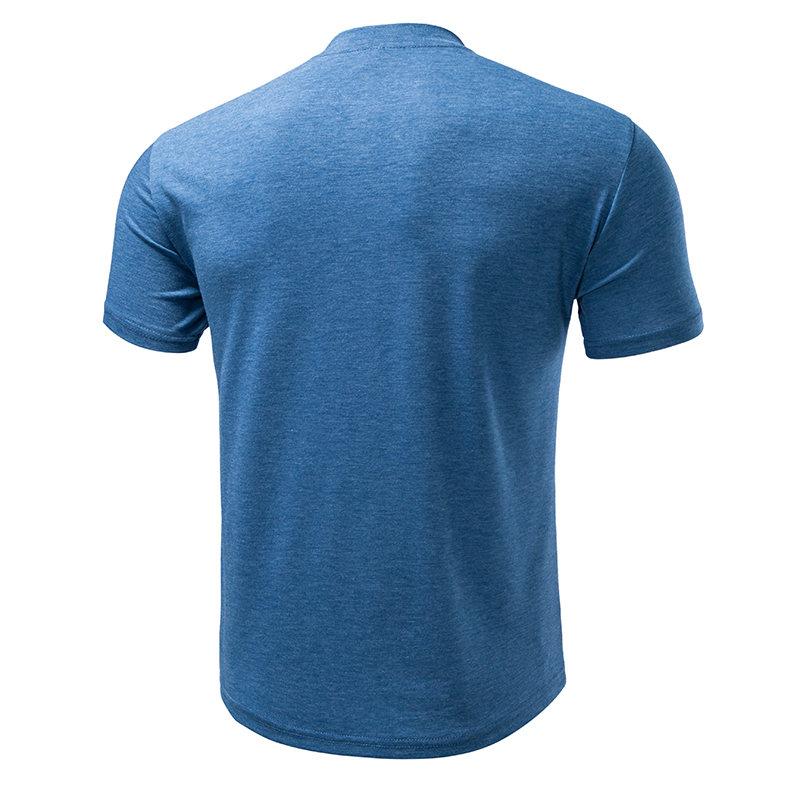 Men's Summer Solid Color Pocket T-Shirts Button Henry Collar Casual Daily Office Short Sleeve Top Tees Hip Hop Streetwear Tee